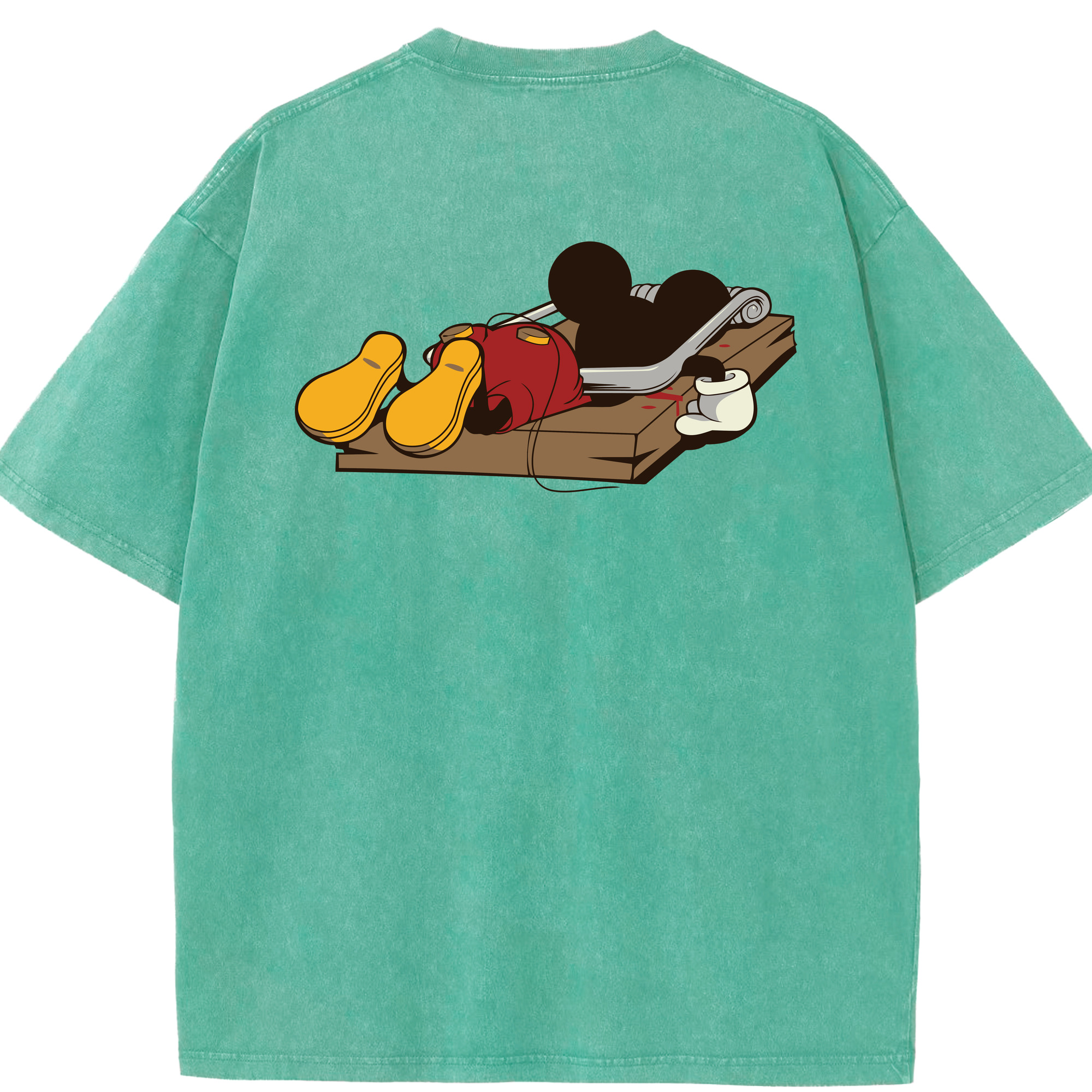 （画像用） ミッキーマウス Mickey Mouse 綿100% ヴィンテージ風 半袖Tシャツ（背面プリント）